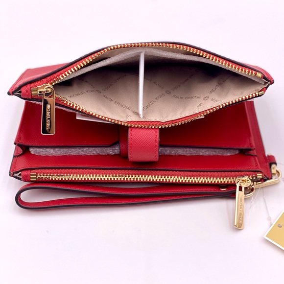 Michael Kors Large DoubleZip Wallet Wristlet Flame - Picture 8 of 10